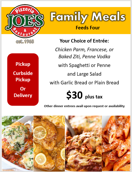 joes pizza family meals